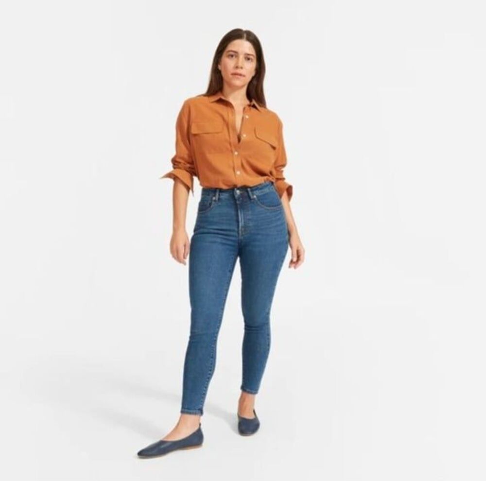 Everlane High Rise Skinny Ankle Jeans Medium Wash Size 27 EUC